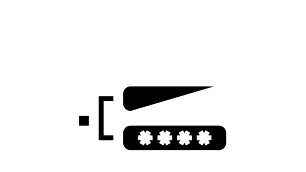 gefaald wachtwoord glyph pictogram animatie - Video