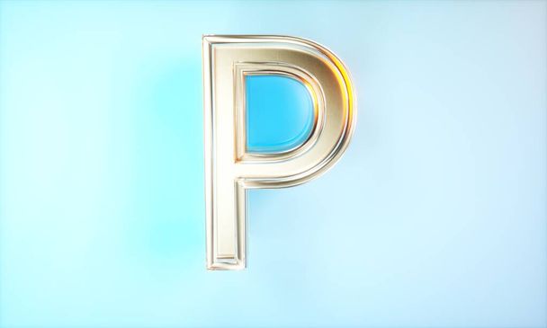 3d renderelés angol ábécé hatás design p - Fotó, kép
