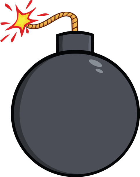Cartoon Bomb With Lit Fuse - Foto, Imagen