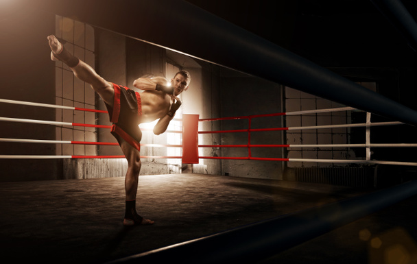 Jeune homme kickboxing
 - Photo, image