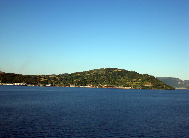 Orsova, Mehedinti, Romania näkymä Alion Hillille ja Rauta Portit I järvelle Ada Kalehin entisen saaren lähellä - Valokuva, kuva