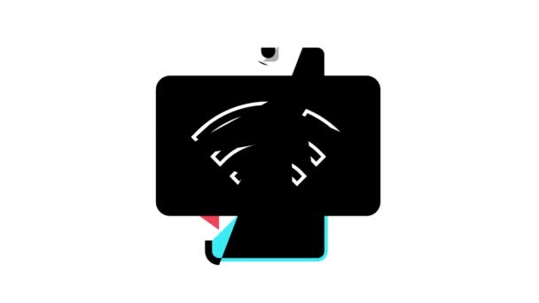 wifi desconectado teléfono móvil icono de color de animación - Metraje, vídeo