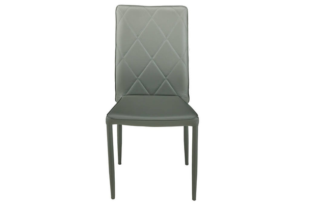серый кожаный стул на белом фоне - Фото, изображение