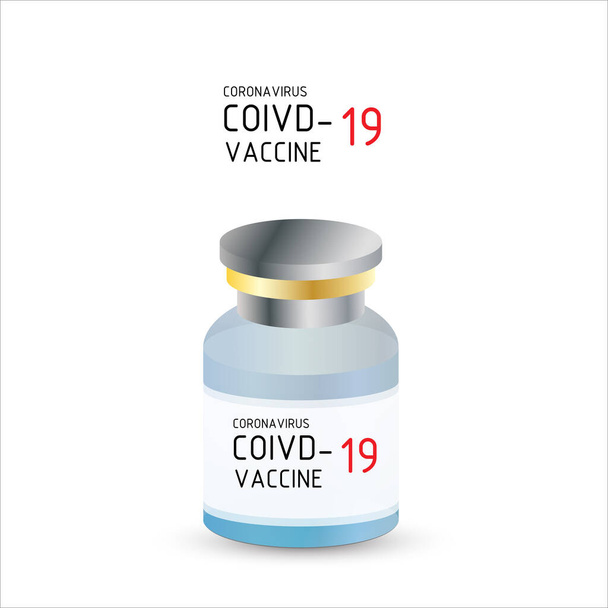 коронавируса или Covid-19 бутылка вакцинации или аптека медицина здравоохранения в больнице для лечения заболеваний - Вектор,изображение