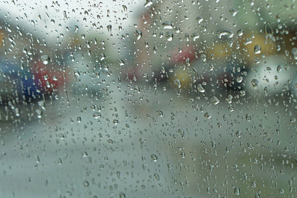 Esős nap elvont időjárás fotó vályú nedves üveg - Fotó, kép