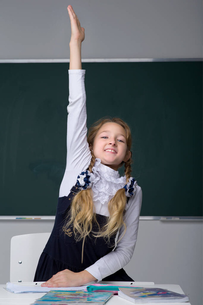 Schoolgirl learning in classroom.Back to school, education concept. - Foto, Bild