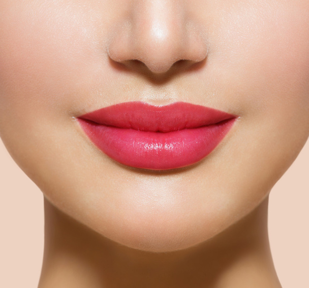 Beautiful Perfect Lips. Sexy Mouth Closeup - Foto, Imagem