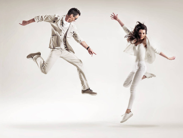 Two attractive, talented dancers perforimg the dance show - Fotó, kép