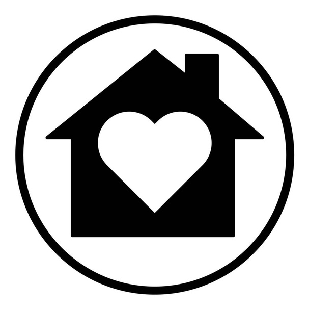 Icono de la estancia en casa, símbolo de la casa, la cuarentena covid virus vector ilustración aislada sobre fondo blanco . - Vector, imagen