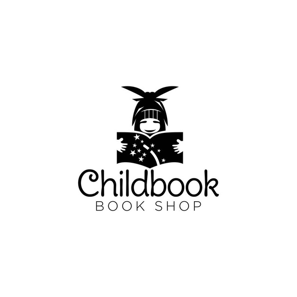 子供の本の店のための遊び心のあるロゴ - ベクター画像