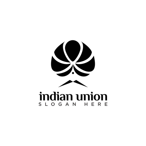 творческий логотип индийского союза, человек с усами - Вектор,изображение