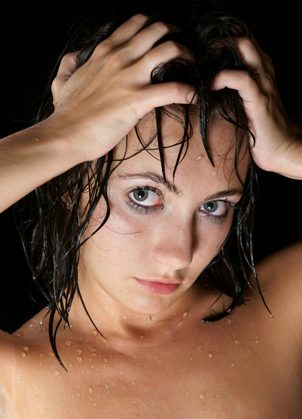 The beautiful girl in a shower - 写真・画像