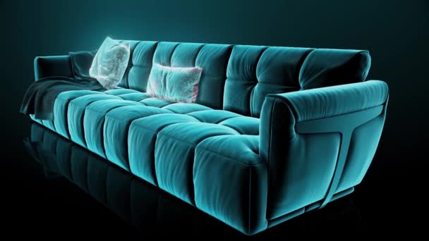 Scannage d'hologramme de canapé 4k - Séquence, vidéo