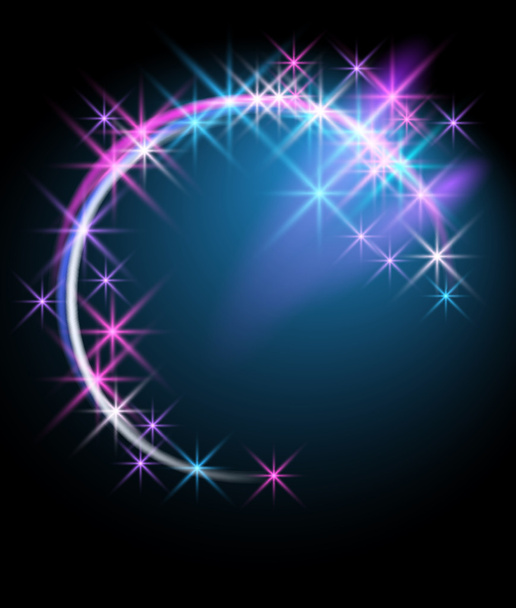 Glowing round with stars - Vetor, Imagem