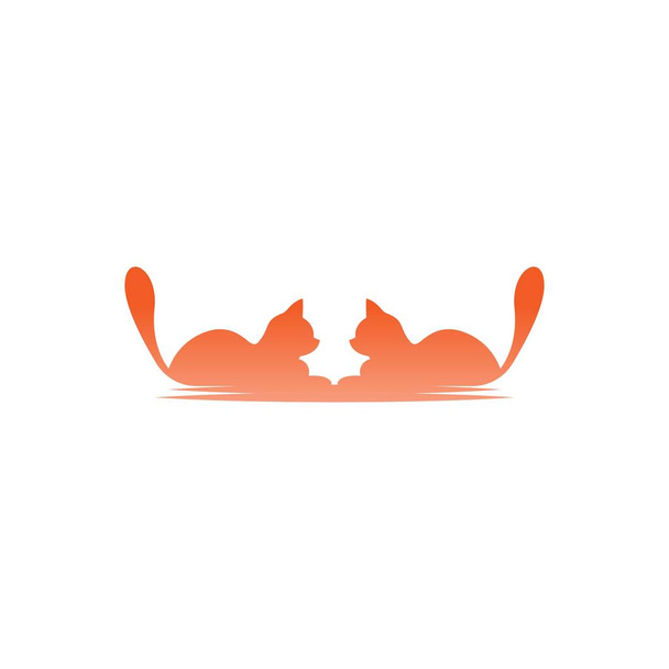 Шаблон вектора рисунка логотипа кота - Вектор,изображение