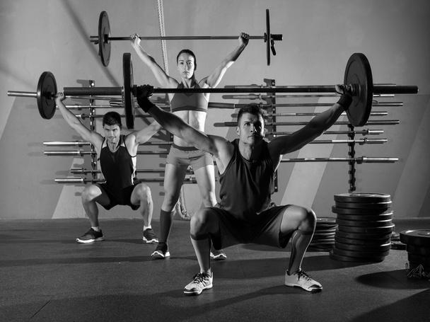 Barbell weight lifting group workout exercise gym	 - Fotografie, Obrázek