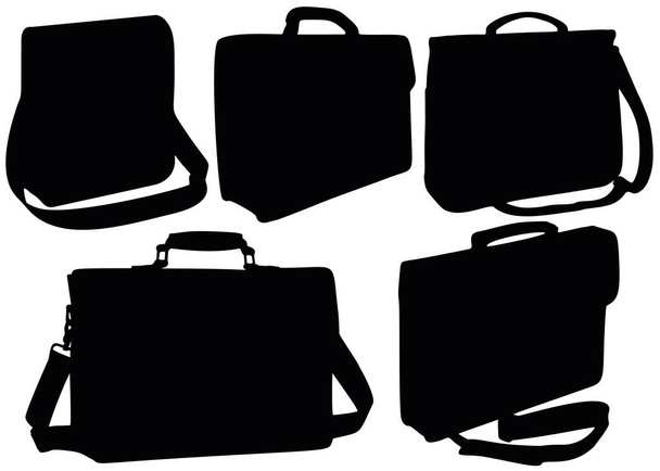 Mens bags and briefcases in a set. - Вектор,изображение