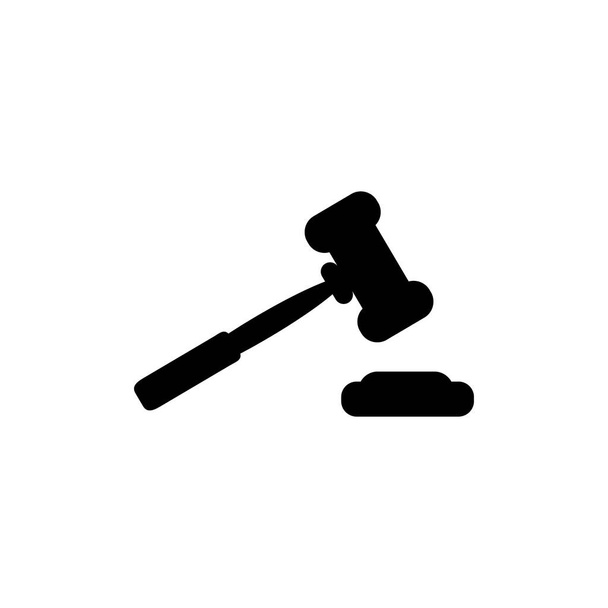 bíró kalapács ikon elszigetelt fehér háttér - Vektor, kép