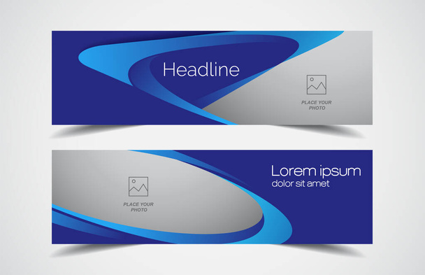 Set von modernem Design - Vector Web Banner Design Hintergrund oder Header-Vorlagen, horizontale Werbung Business Banner. - Vektor, Bild