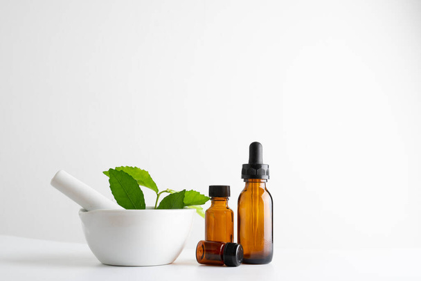laboratory and research with alternative herb medicine natural skin care - Φωτογραφία, εικόνα