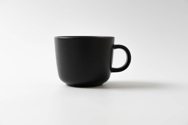 black color coffee mug on white background - Фото, изображение