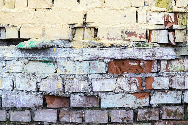 les vieux murs de briques peints et détruits
 - Photo, image