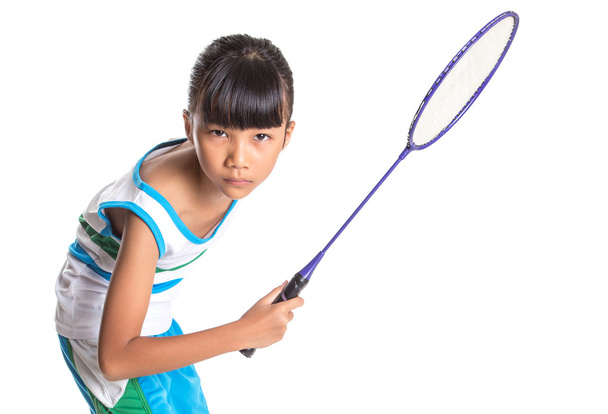 Young Girl Playing Badminton - Фото, изображение