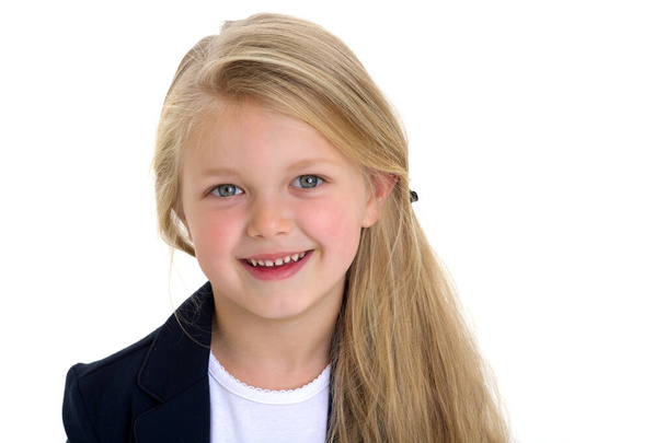 Portrait of adorable blonde little girl - Фото, изображение