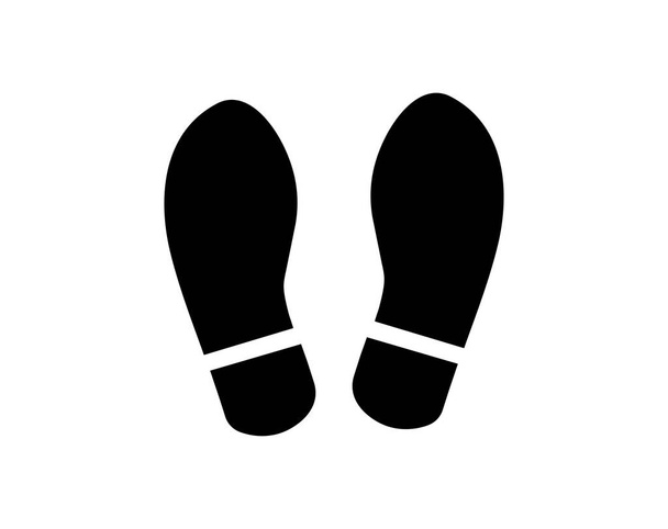 След обуви, значок обуви изолирован на белом фоне. Векторная иллюстрация. - Вектор,изображение