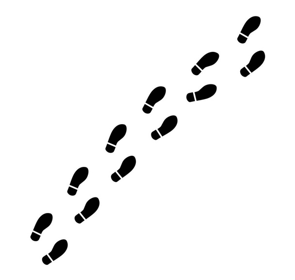 Schritte, Schuhdruck-Symbol isoliert auf weißem Hintergrund. Vektorillustration. - Vektor, Bild
