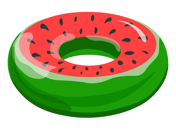 Inflatable balloon or lifebuoy watermelon form - Vecteur, image