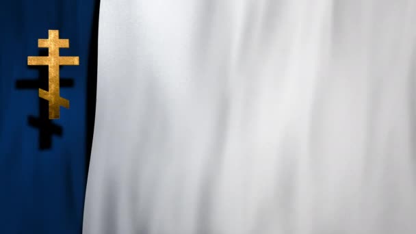 Liturgische gouden Christelijke Kruis op kopieerruimte. 3D animatie voor online aanbidding live stream kerk preek op rouwtijd en Allerzielen Dag. Begrip requiem Mis en verdriet. - Video