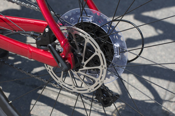 The mechanics of sport bicycle wheel. - Photo, Image