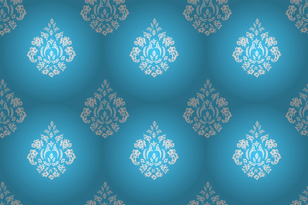 seamless raster pano wallpaper with vintage elements. - Photo, Image