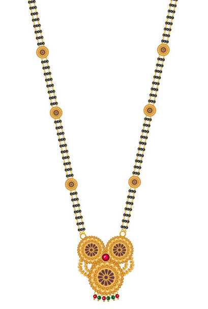Conjunto de colar de sutra mangal de jóias designer - Vetor, Imagem