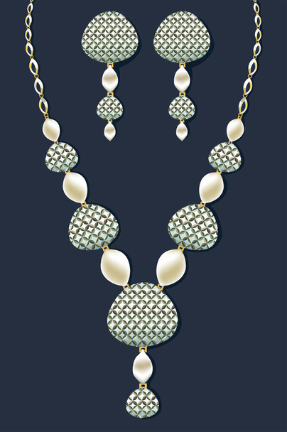 Anéis de orelha de jóias de designer com pedras preciosas - Vetor, Imagem