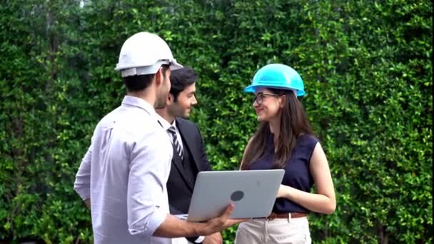 Business People Working Discussion Team Concept. Industry worker or engineer working on industry project at work site. - Footage, Video