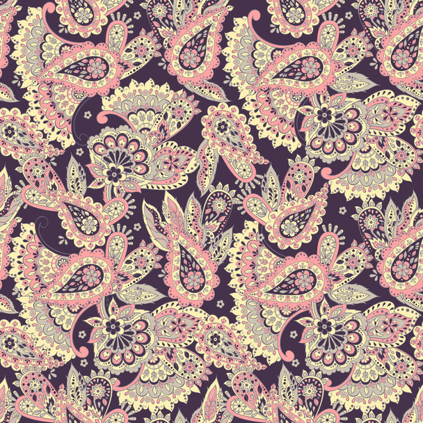 paisley naadloos textiel patroon in Aziatische batik stijl - Vector, afbeelding