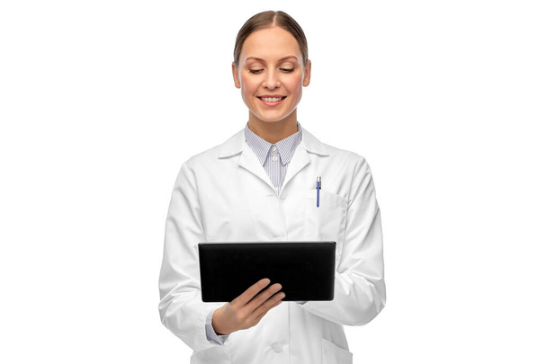 female doctor or scientist with tablet computer - Valokuva, kuva