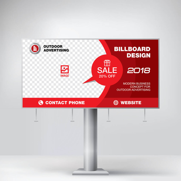 Билборд, шаблон для рекламы товаров и услуг, креативный дизайн - Вектор,изображение