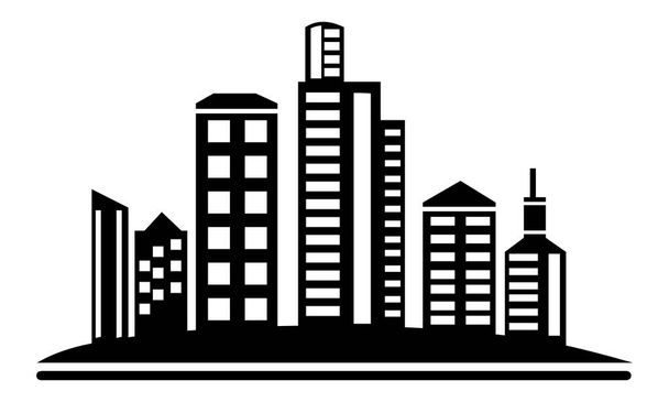 Gebäude, Wohnung, City Logo Vektor Illustration - Vektor, Bild
