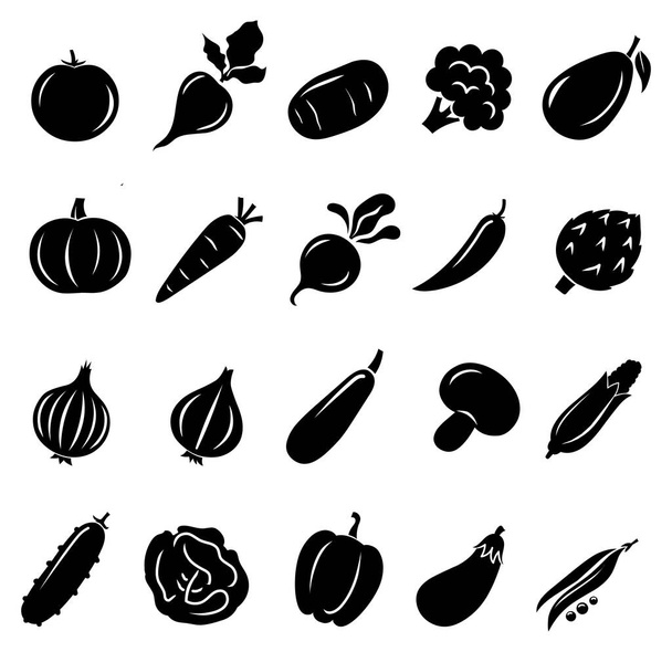 野菜ストックイラストのベクトルシルエット - ベクター画像