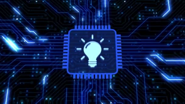 Internet, Wirtschaft, Technologie und Netzwerkkonzept. Innovationslösung für Glühbirnen. - Filmmaterial, Video