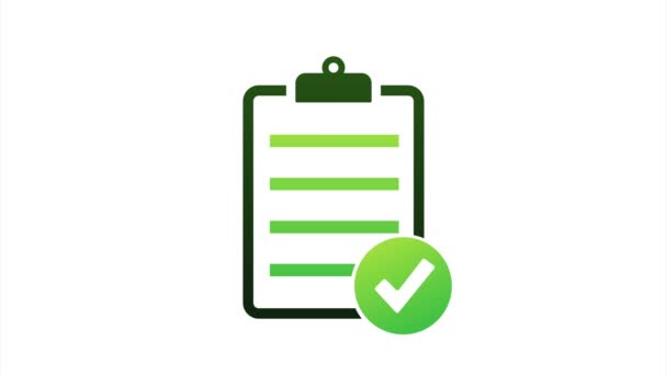 Klembord met checklist icoon. Klembord met checklist pictogram voor web. illustratie. - Video