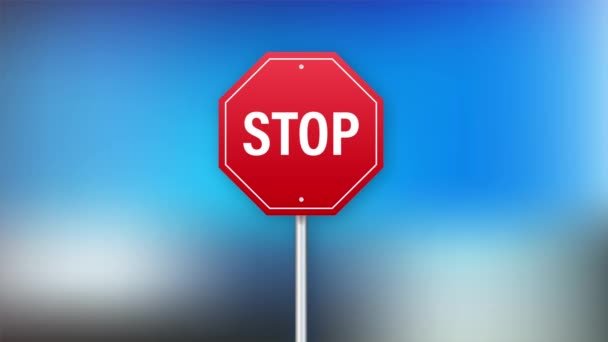 Stop sign for banner design. Information sign. stock illustration. - Footage, Video