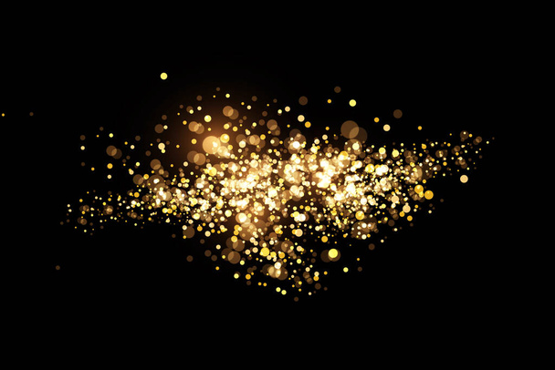 Glow light effect.  Vector sparkles on a transparent background. Christmas light effect. Sparkling magical dust particles.The dust sparks and golden stars shine with special light. - Vector, Image