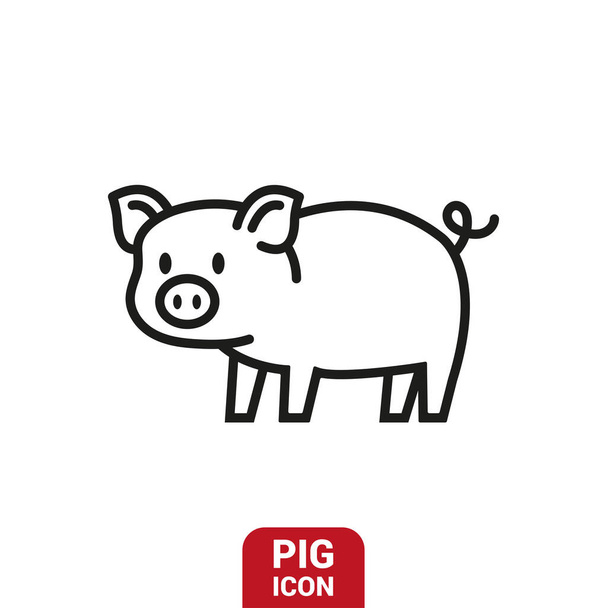Vector image. Cerso icon. Image of a pretty pig. - Vector, Image