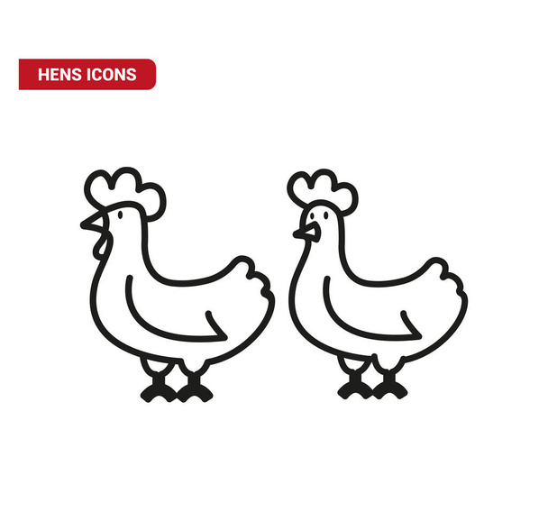 Vector image. Icon of a cute and friendly hen. - Vector, Image