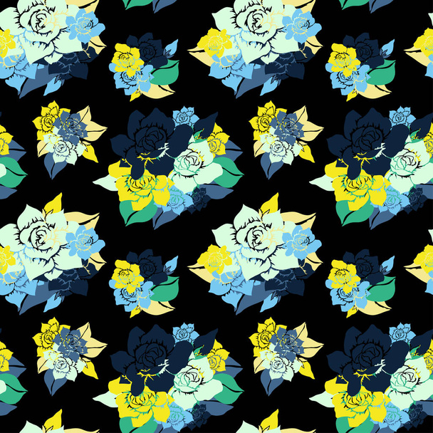 Elegante naadloze patroon met gardenia bloemen, design elementen. Bloemen patroon voor uitnodigingen, kaarten, afdrukken, cadeau wrap, productie, textiel, stof, wallpapers - Vector, afbeelding