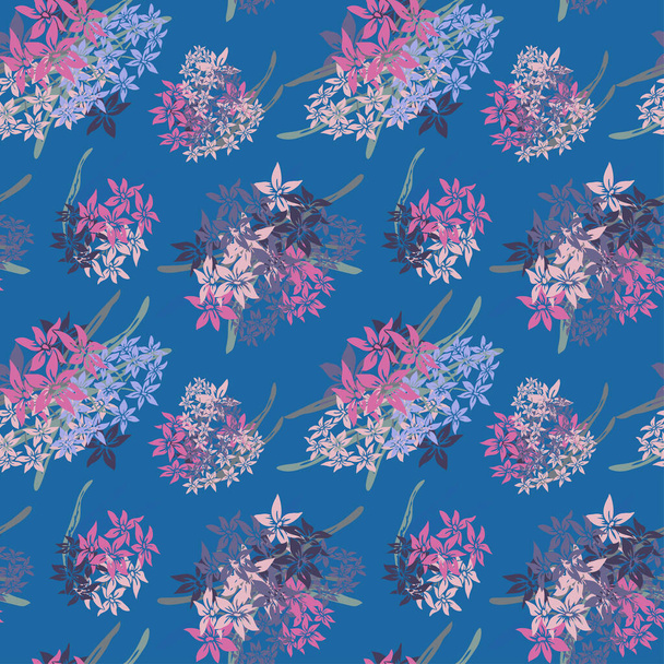 Elegant seamless pattern with hyacinth flowers, design elements. Floral  pattern for invitations, cards, print, gift wrap, manufacturing, textile, fabric, wallpapers - ベクター画像